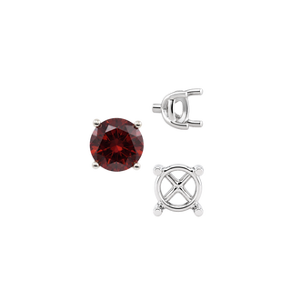 Round Four Prong Tapered Basket Settings in Sterling Silver (5.20 mm - 10.00 mm)