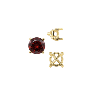 Round Four Prong Tapered Basket Settings in 14K Gold (5.20 mm - 10.00 mm)
