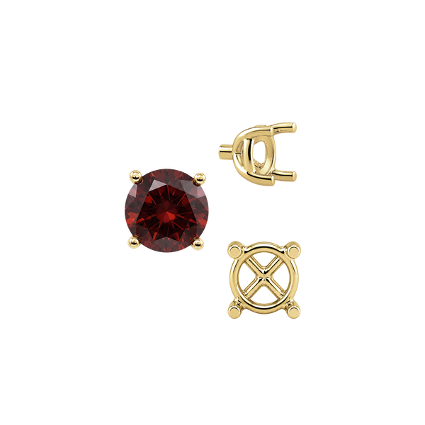 Round Four Prong Tapered Basket Settings in 14K Gold (5.20 mm - 10.00 mm)