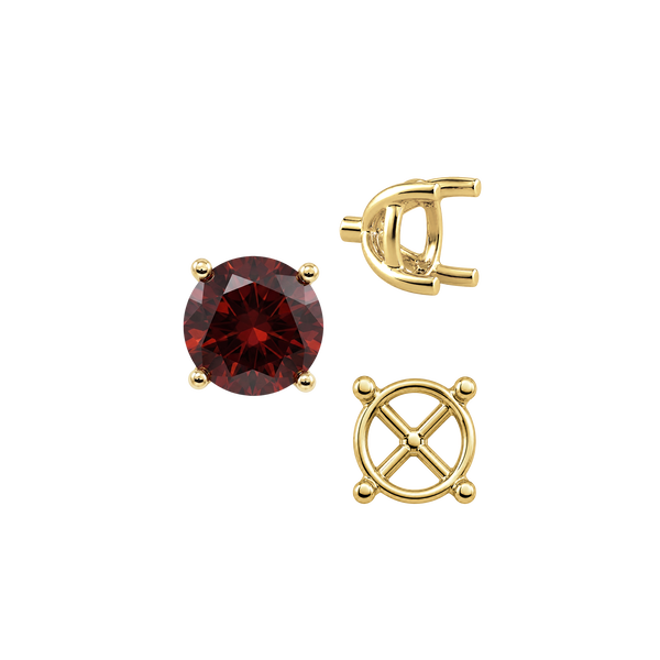 Round Four Prong Tapered Basket Settings in 14K Gold (5.20 mm - 10.00 mm)