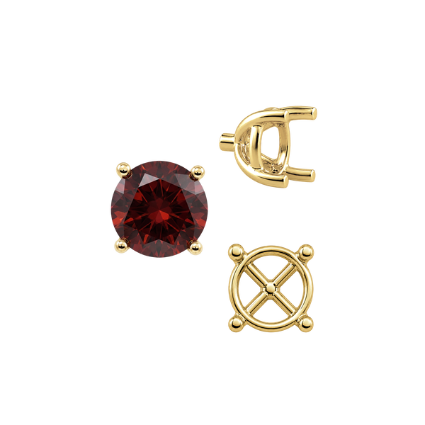 Round Four Prong Tapered Basket Settings in 14K Gold (5.20 mm - 10.00 mm)