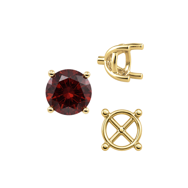 Round Four Prong Tapered Basket Settings in 14K Gold (5.20 mm - 10.00 mm)