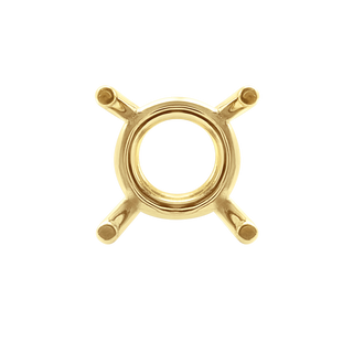 Four Prong Round Heavy Wire Basket Settings in 14K Gold (1.30 mm - 16.00 mm)