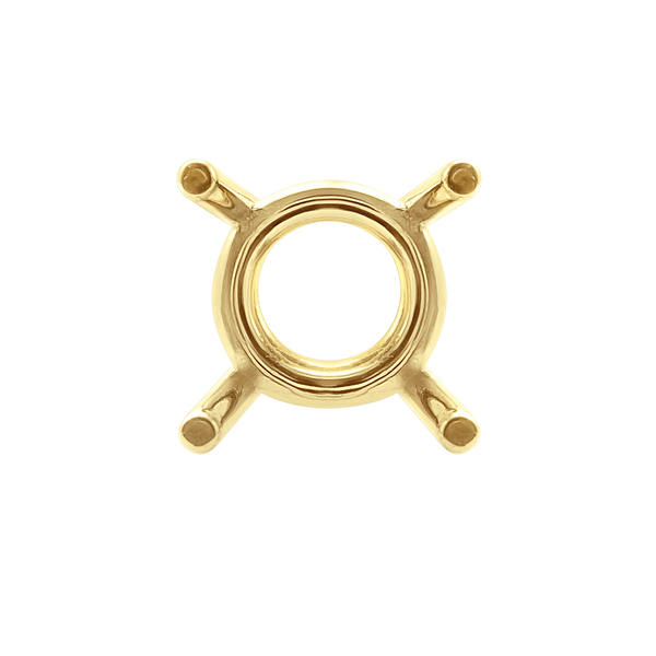 Four Prong Round Heavy Wire Basket Settings in 14K Gold (1.30 mm - 16.00 mm)