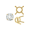 Four Prong Round Medium Weight Settings in 18K Gold (1.75 mm - 11.00 mm)