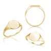 Round Signet Rings in 14K Yellow Gold (5 mm - 10 mm)