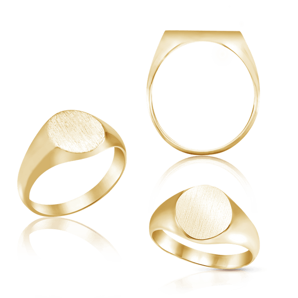 Oval (Vertical) Signet Rings in 14K Yellow Gold (6 x 4 mm - 20 x 18 mm)