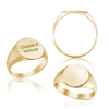 Oval (Vertical) Signet Rings in 14K Yellow Gold (6 x 4 mm - 20 x 18 mm)