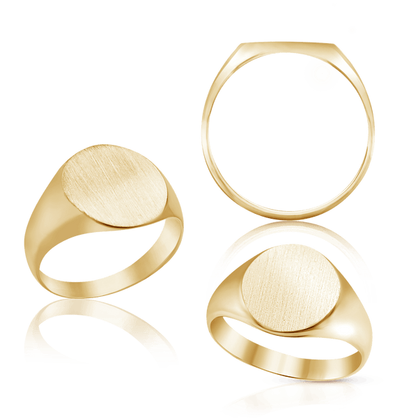 Oval (Vertical) Signet Rings in 14K Yellow Gold (6 x 4 mm - 20 x 18 mm)