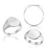 Oval (Vertical) Signet Rings in Sterling Silver (4 x 6 mm - 20 x 18 mm)