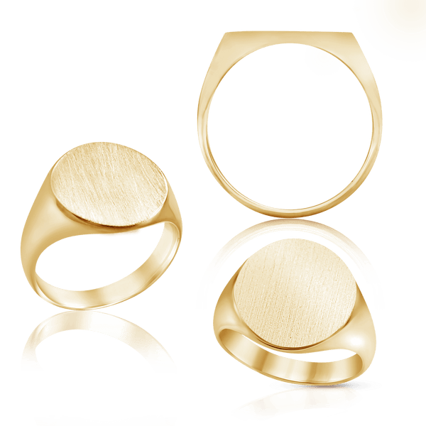 Oval (Vertical) Signet Rings in 14K Yellow Gold (6 x 4 mm - 20 x 18 mm)