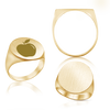 Oval (Vertical) Signet Rings in 14K Yellow Gold (6 x 4 mm - 20 x 18 mm)