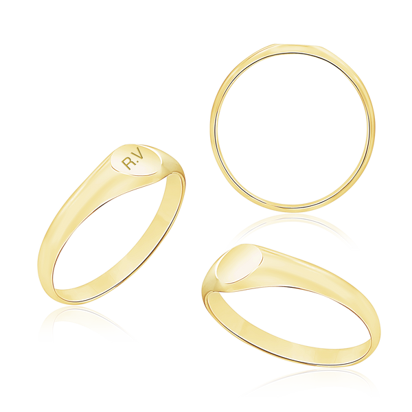 Round Signet Rings in 14K Yellow Gold (5 mm)
