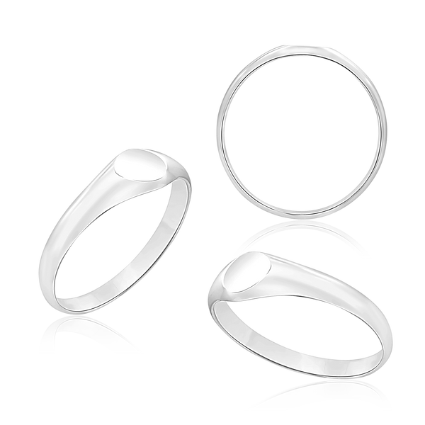 Round Signet Rings in Sterling Silver (5 mm - 7 mm)