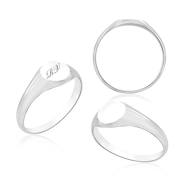 Round Signet Rings in Sterling Silver (5 mm - 7 mm)