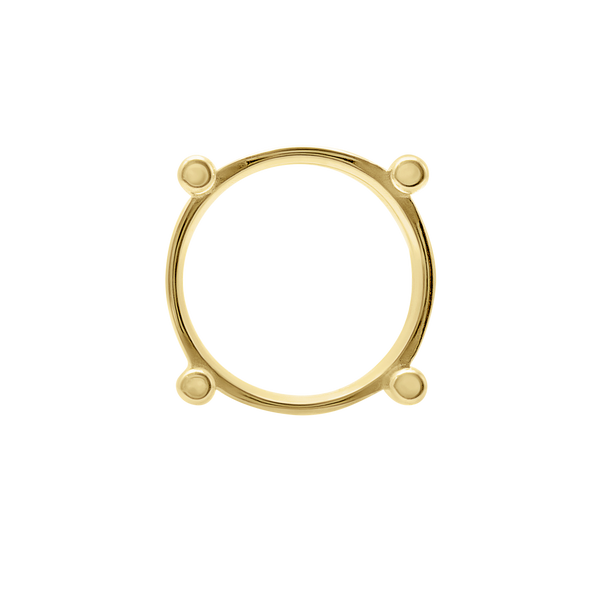 Four Prong Round Flat Wire Basket Settings in 14K Gold (2.00 mm - 9.25 mm)