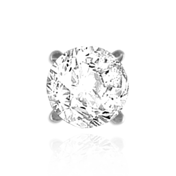 Four Prong Round Solid Base Settings in Sterling Silver (4.00 mm - 8.00 mm)