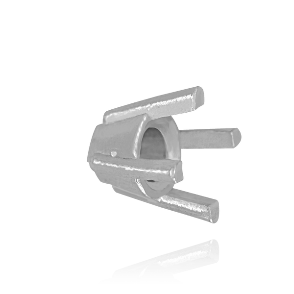 Four Prong Round Solid Base Settings in Sterling Silver (4.00 mm - 8.00 mm)