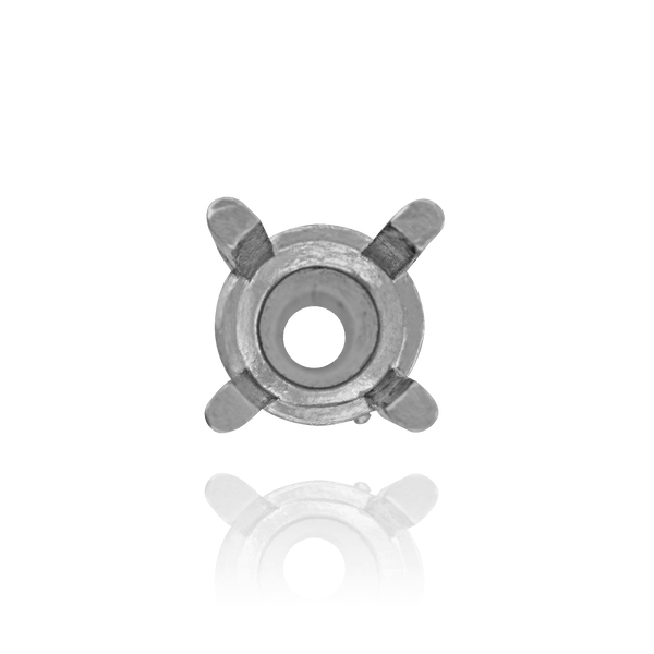 Four Prong Round Solid Base Settings in Sterling Silver (4.00 mm - 8.00 mm)