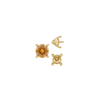 Four Prong Round Tapered Solitaire Settings in 14K Gold (4.00 mm - 10.00 mm)