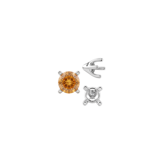 Four Prong Round Tapered Solitaire Settings in Sterling Silver (4.00 mm - 10.00 mm)