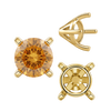 Four Prong Round Tapered Solitaire Settings in 14K Gold (4.00 mm - 10.00 mm)