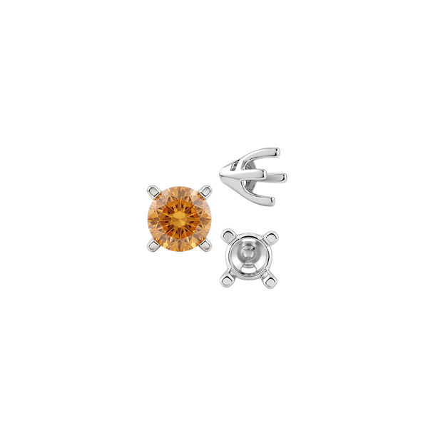 Four Prong Round Tapered Solitaire Settings in 14K Gold (4.00 mm - 10.00 mm)