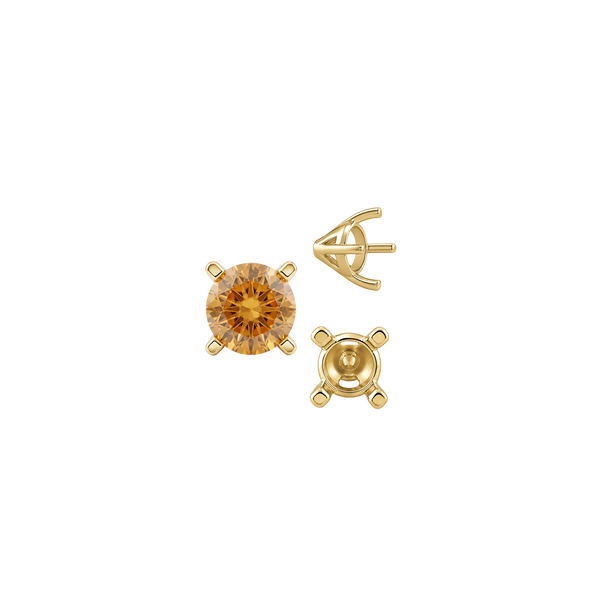 Four Prong Round Tapered Solitaire Settings in 14K Gold (4.00 mm - 10.00 mm)