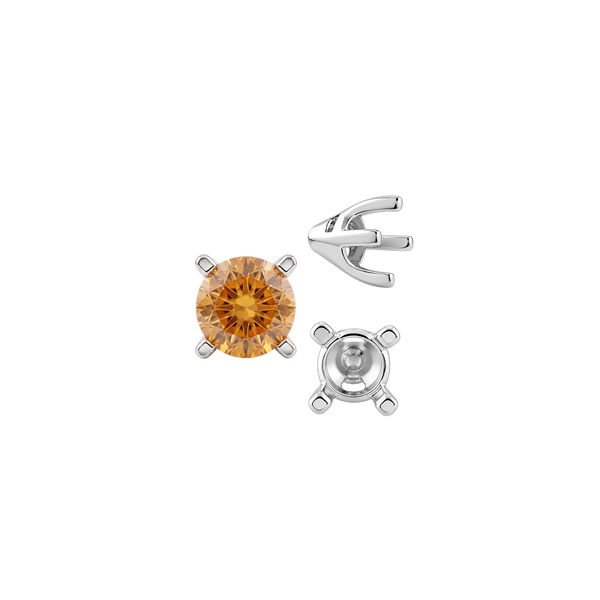 Four Prong Round Tapered Solitaire Settings in 14K Gold (4.00 mm - 10.00 mm)
