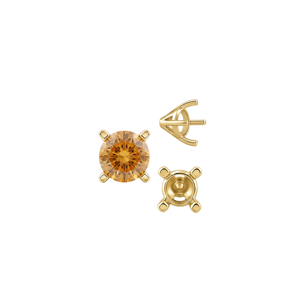 Four Prong Round Tapered Solitaire Settings in 14K Gold (4.00 mm - 10.00 mm)