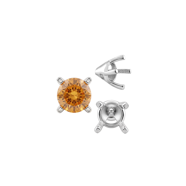 Four Prong Round Tapered Solitaire Settings in 14K Gold (4.00 mm - 10.00 mm)