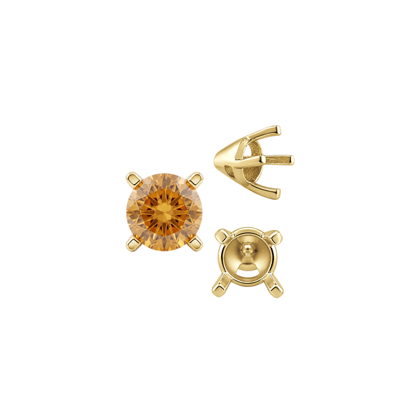 Four Prong Round Tapered Solitaire Settings in 14K Gold (4.00 mm - 10.00 mm)