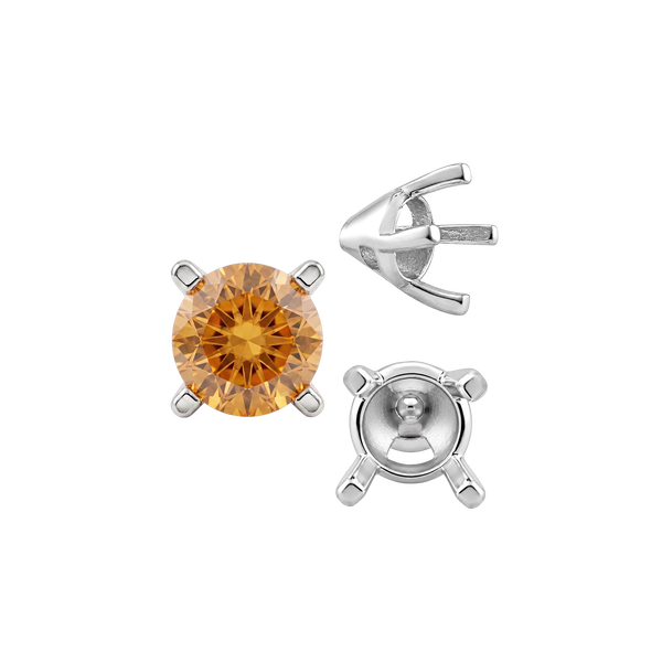 Four Prong Round Tapered Solitaire Settings in 14K Gold (4.00 mm - 10.00 mm)