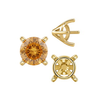 Four Prong Round Tapered Solitaire Settings in 14K Gold (4.00 mm - 10.00 mm)