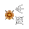 Four Prong Round Tapered Solitaire Settings in Sterling Silver (4.00 mm - 10.00 mm)