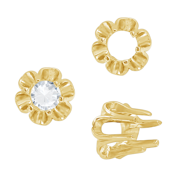 Six Prong Round Scalloped Settings in 14K Gold (1.30 mm - 5.20 mm)