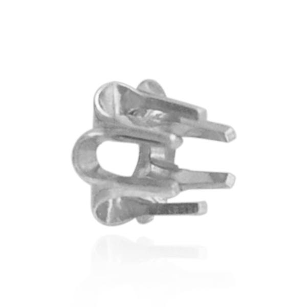 Six Prong Round Scalloped Settings in Sterling Silver (1.30 mm - 5.20 mm)