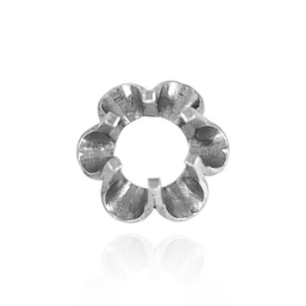 Six Prong Round Scalloped Settings in Sterling Silver (1.30 mm - 5.20 mm)