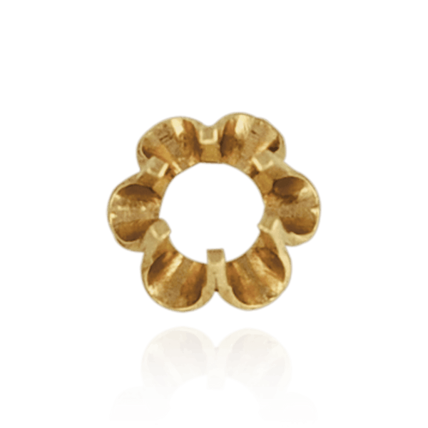 Six Prong Round Scalloped Settings in Sterling Silver (1.30 mm - 5.20 mm)