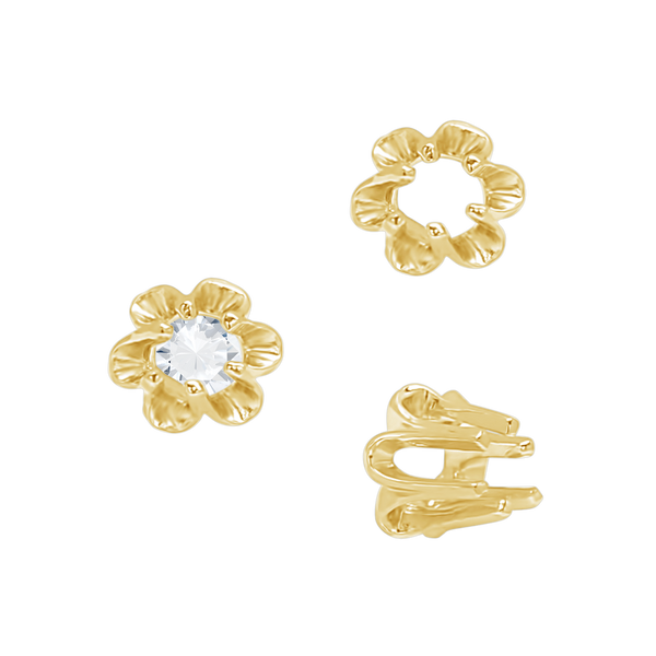 Six Prong Round Scalloped Settings in 14K Gold (1.30 mm - 5.20 mm)
