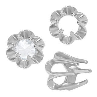 Six Prong Round Scalloped Settings in Sterling Silver (1.30 mm - 5.20 mm)