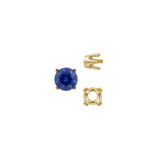 Four Prong Round Standard Settings in 14K Gold (2.50 mm - 8.00 mm)
