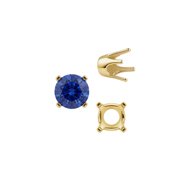 Four Prong Round Standard Settings in 14K Gold (2.50 mm - 8.00 mm)