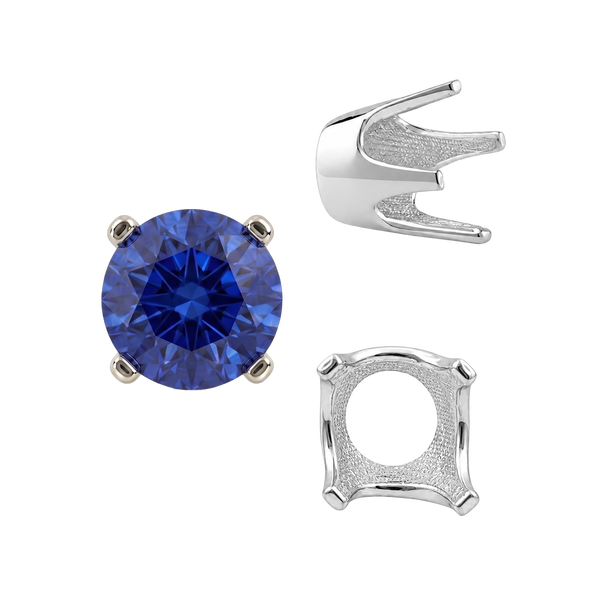 Four Prong Round Standard Settings in Sterling Silver (2.25 mm - 8.00 mm)