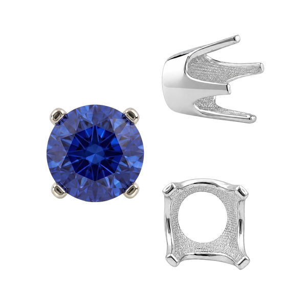 Four Prong Round Standard Settings in Sterling Silver (2.25 mm - 8.00 mm)