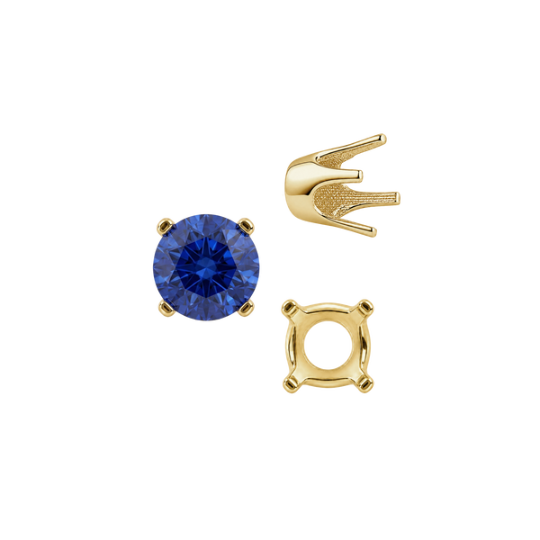 Four Prong Round Standard Settings in 14K Gold (2.50 mm - 8.00 mm)