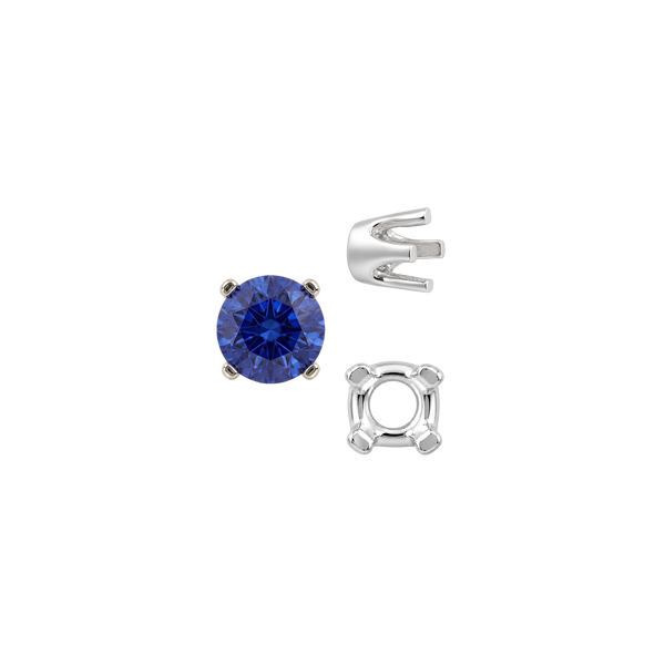 Four Prong Round Standard Settings in Sterling Silver (2.25 mm - 8.00 mm)