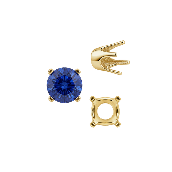 Four Prong Round Standard Settings in 14K Gold (2.50 mm - 8.00 mm)