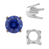 Four Prong Round Standard Settings in Sterling Silver (2.25 mm - 8.00 mm)