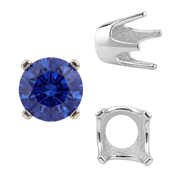 Four Prong Round Standard Settings in Sterling Silver (2.25 mm - 8.00 mm)